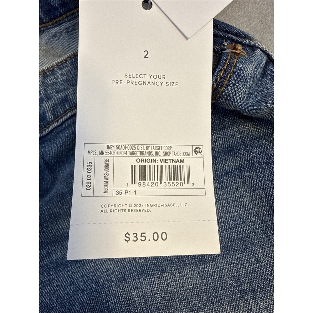 Isabel By Ingrid & Isabel Maternity Jeans Size 2, Straight Leg,‎ New With Tags - Picture 10 of 11
